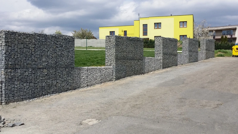 Gabiony Ostrava - gabionový plot